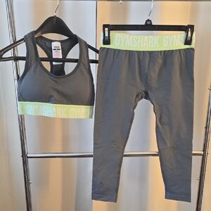 Gymshark Charcoal and Lime Workout Set